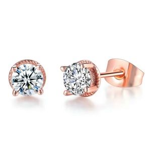 Rose Gold Plated Stud Earrings
